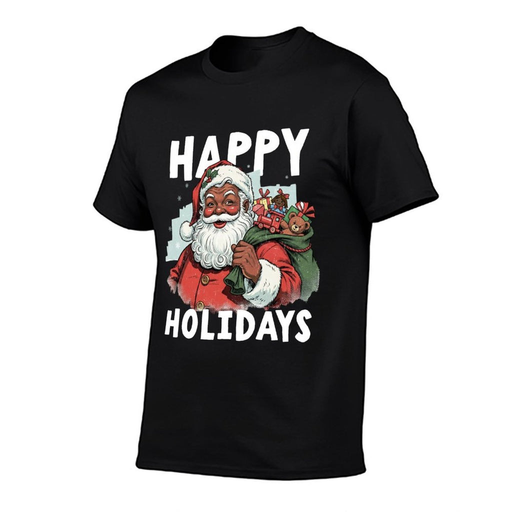 Happy Santa African American Christmas Holidays Black Pride Sweatshirt  Stretchy T-Shirt