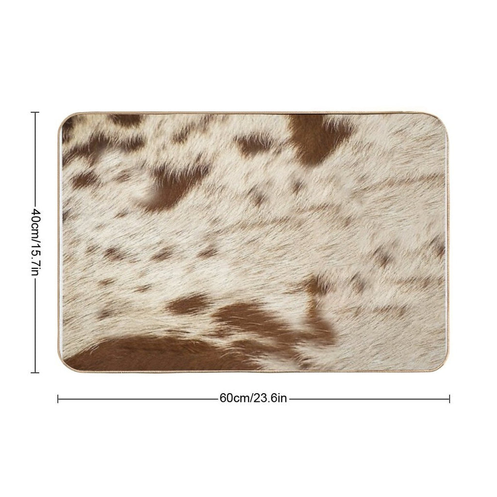 Cow Hide Brown & White  Easy To Clean Bath Mat