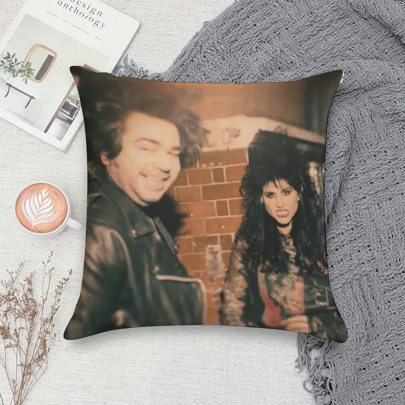 Laszlo & Nadja in The 80s Soft Ultra-Soft Texture Throw Pillow