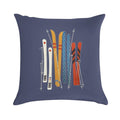 Retro Colorful Skis Soft Style Accent Throw Pillow