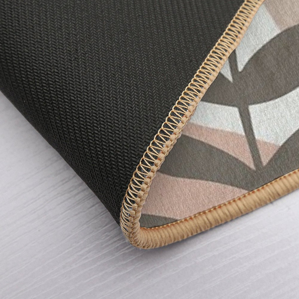 Modern Art Leaves Collection Pink & Taupes  Toxin-Free Bath Mat