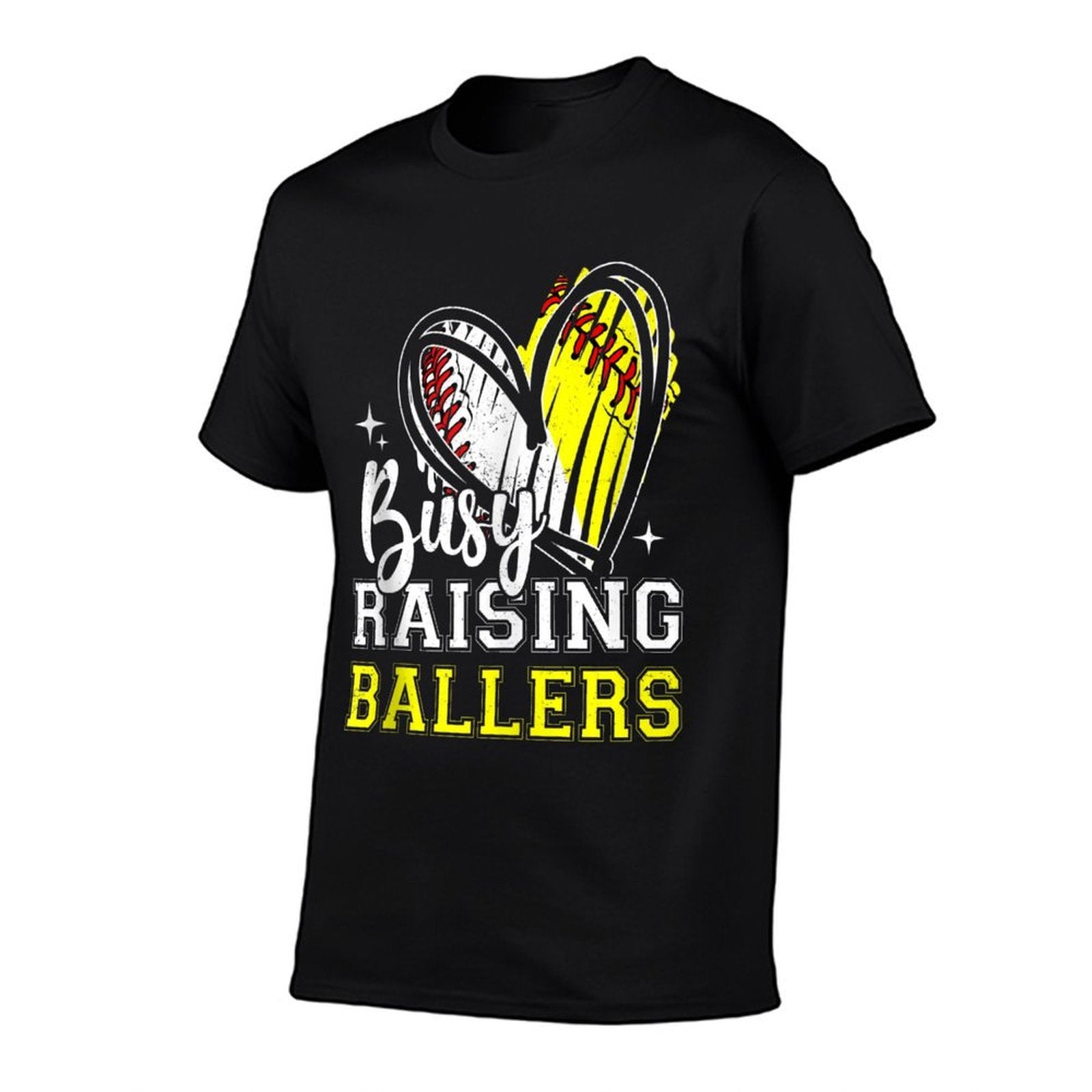 Busy Raising Ballers Heart Softball Baseball Mom  Lightweight T-Shirt