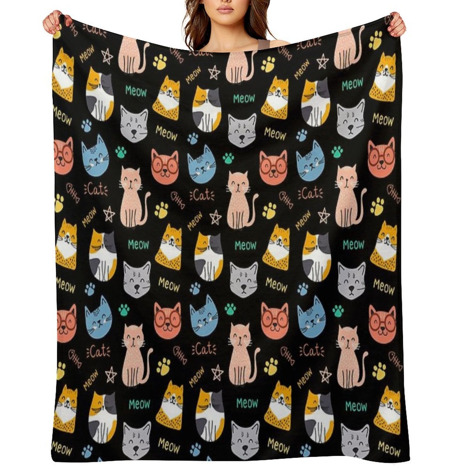 Cats Cats Wrinkle-free Throw Blanket