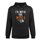 Im With The Witch Funny Couples Costume For Halloween Moisture-Wicking Hoodie