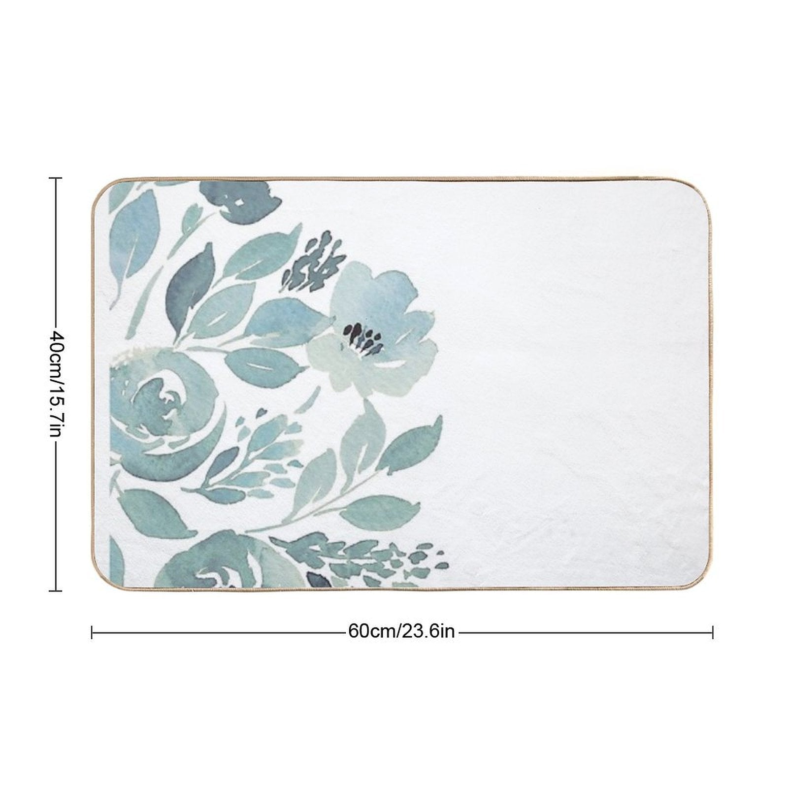 Pastel Green And White Rose Flower Watercolor Floral Bloom Spring Pattern  Multi-Purpose Bath Mat