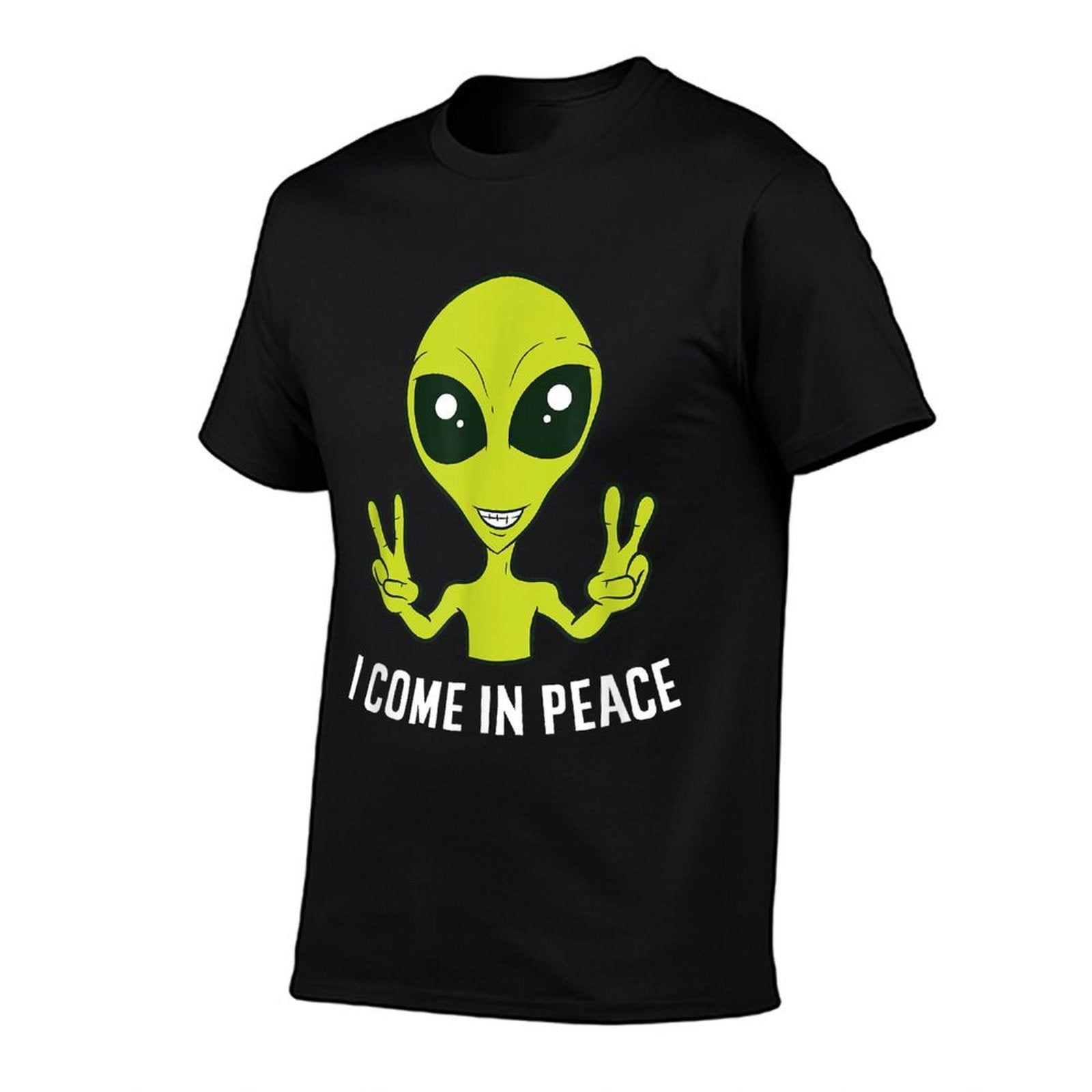 Cute Alien I Come In Peace Space Rave EDM Music Alien  Fade-proof Color T-Shirt
