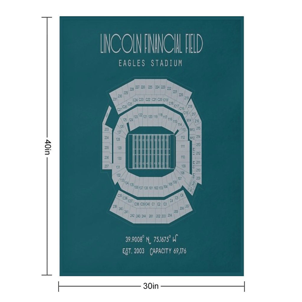 Philadelphia Eagles Lincoln Financial Field Stadium Poster Print Shrink-resistant Throw Blanket
