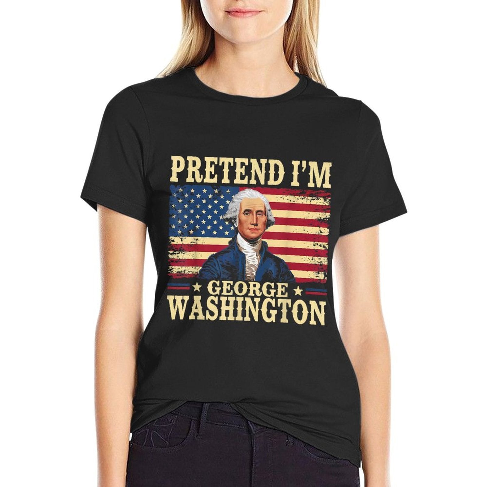 Pretend Im George Washington Vintage Halloween Costume  Breathable T-Shirt