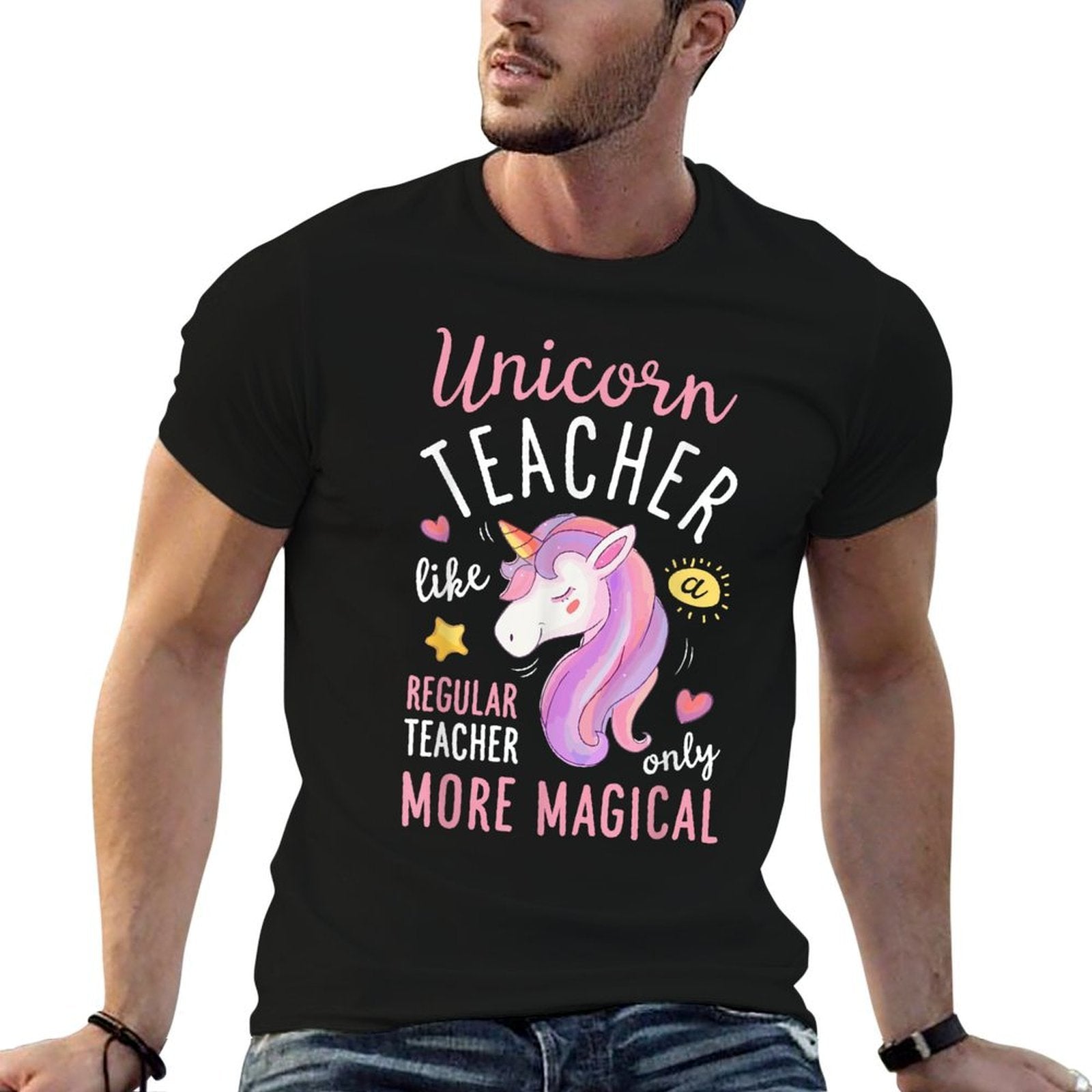 Unicorn Teacher Funny Women Teachers Back To School Gifts  Cotton T-Shirt