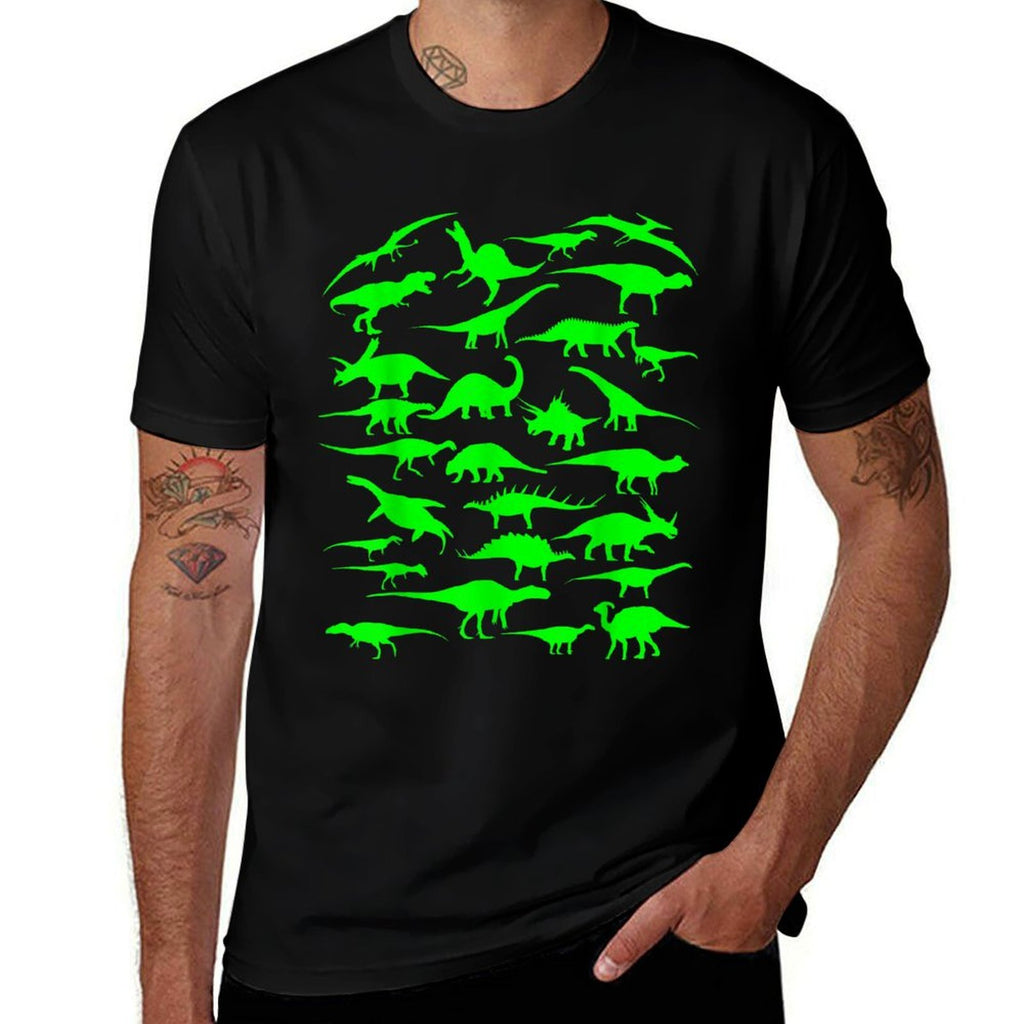 Funny Sheldon Nerdy Dinosaurs All Over Science Geek Gift  Eco-friendly Material T-Shirt
