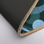 Koru Waves on Black Background  Absorbent Bath Mat