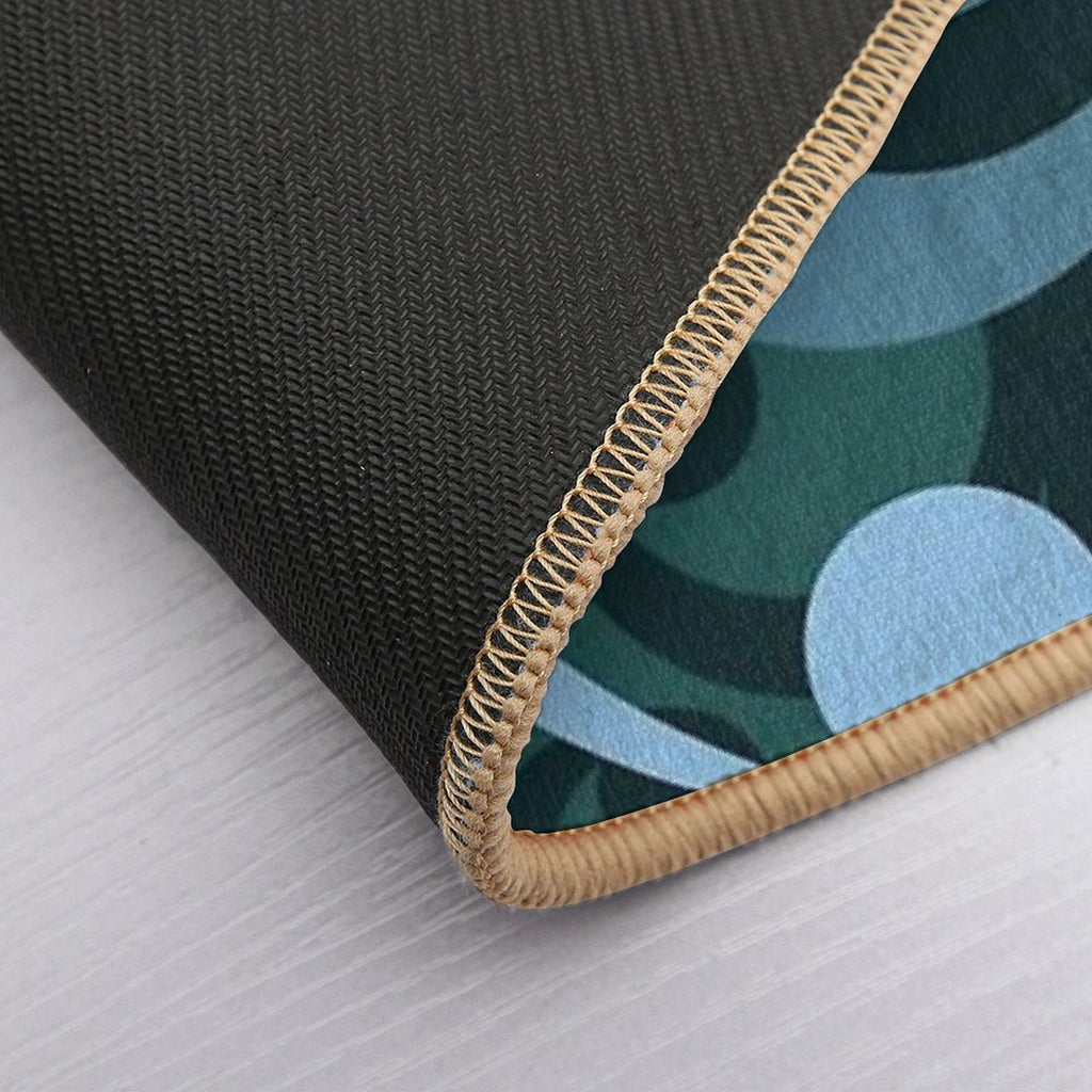 Koru Waves on Black Background  Odorless Bath Mat