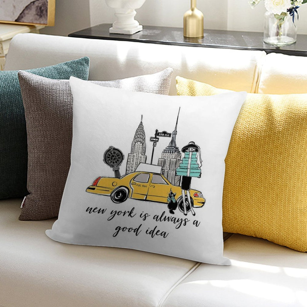 New York Girl Soft Warmth Comfort Throw Pillow