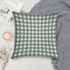 Plaid (sage Greenwhite) Soft Skin-Friendly Throw Pillow