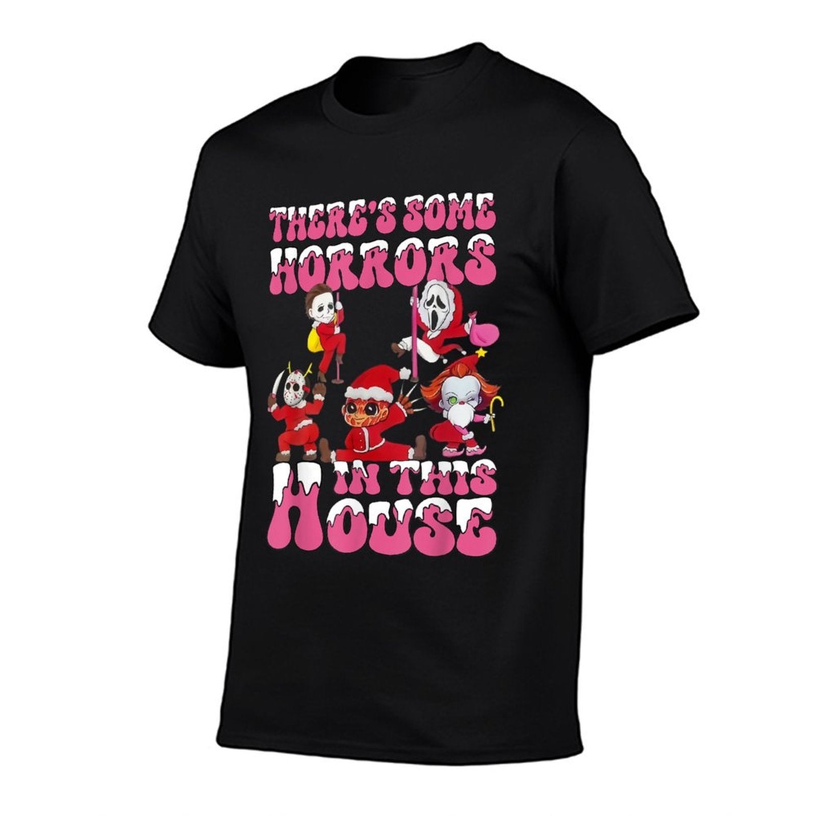 Theres Some Horror In This House Funny Santa Christmas Xmas  Polyester Blend T-Shirt