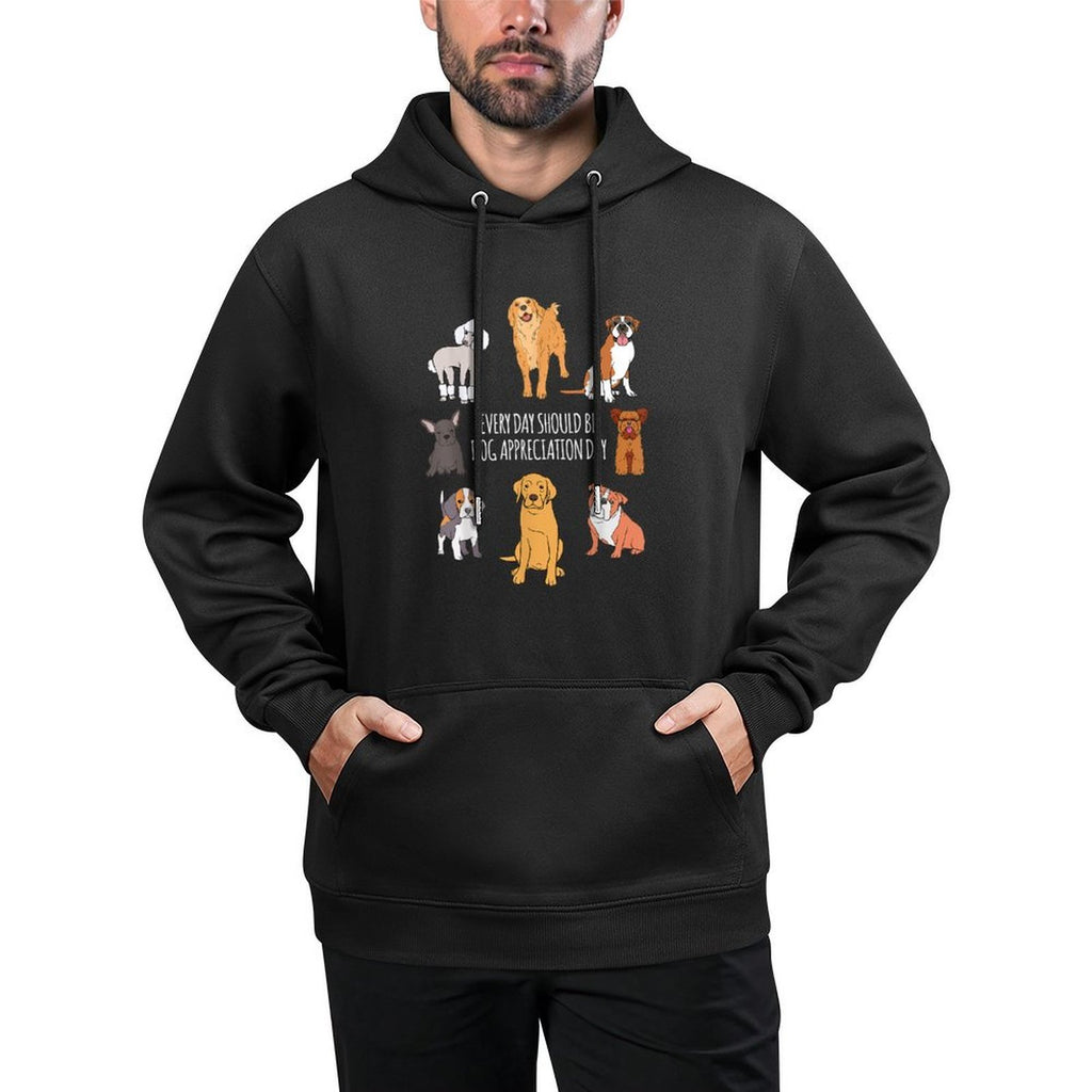Cute Dog Appreciation Gifts - Happy National Dog Day Meme for Men Women Kids Shrink-Resistant Hoodie