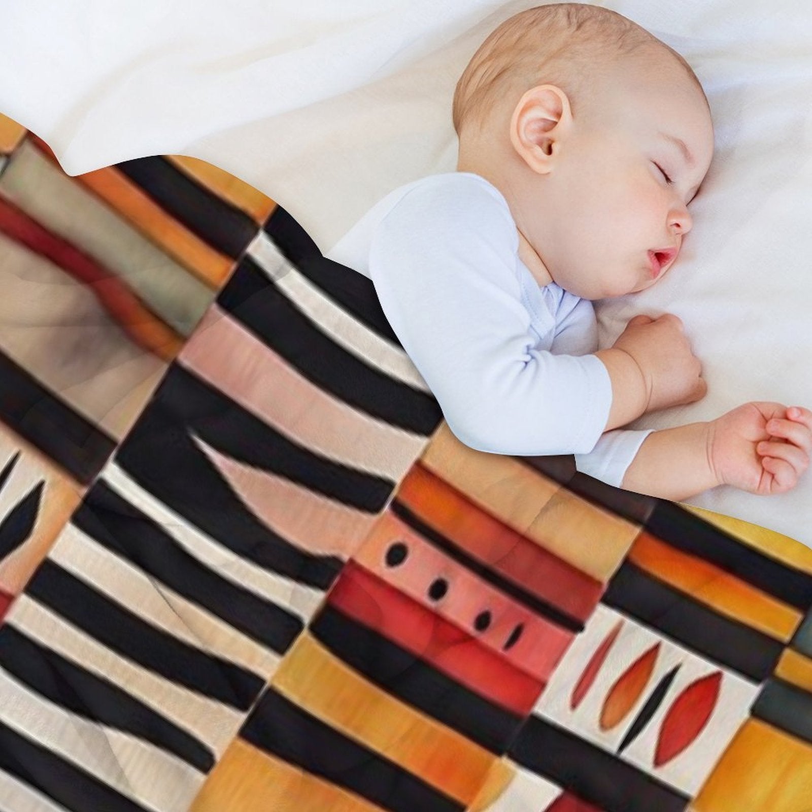 Etchnic Scandinavian Pattern - Watercolor Painting - Abstract Tribal Ethnic Traditional Pattern - Black Stripes - Terracotta & E Comfort Throw Blanket