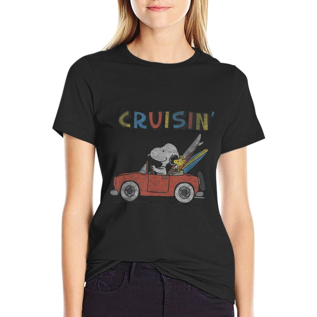 Peanuts Snoopy And Woodstock Cruisin  Soft T-Shirt