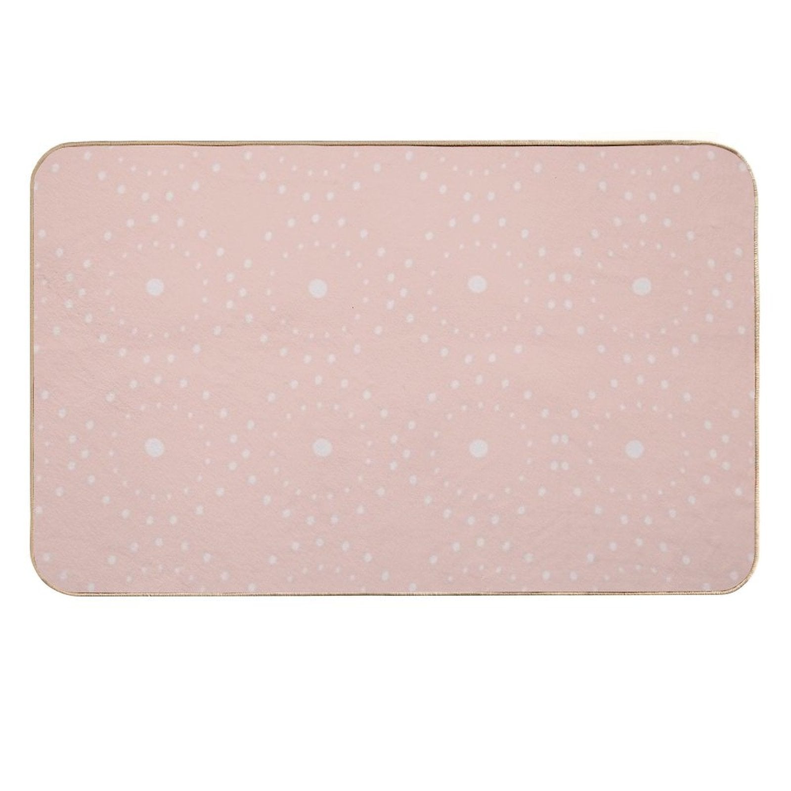 Cute Boho Minimalist Dotted Circles Design Coral Pink  Pet-Safe Bath Mat
