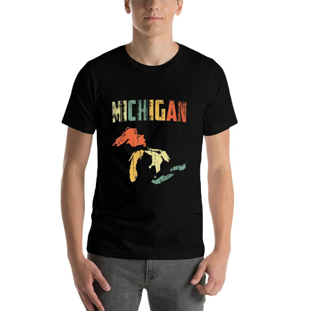 The Great Lakes Largest Water Retro Color Michigan MI Pride  Quick-drying T-Shirt