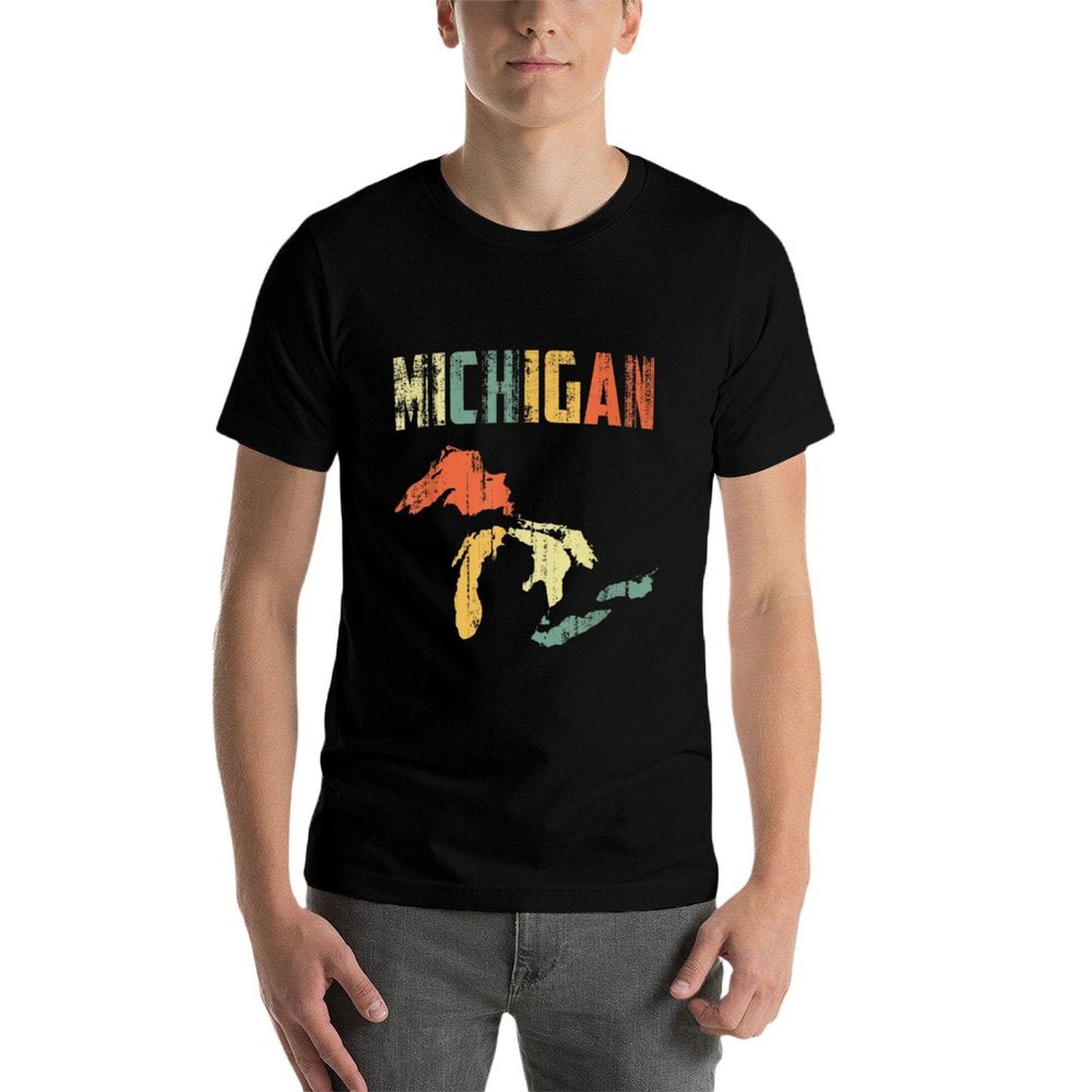 The Great Lakes Largest Water Retro Color Michigan MI Pride  Quick-drying T-Shirt
