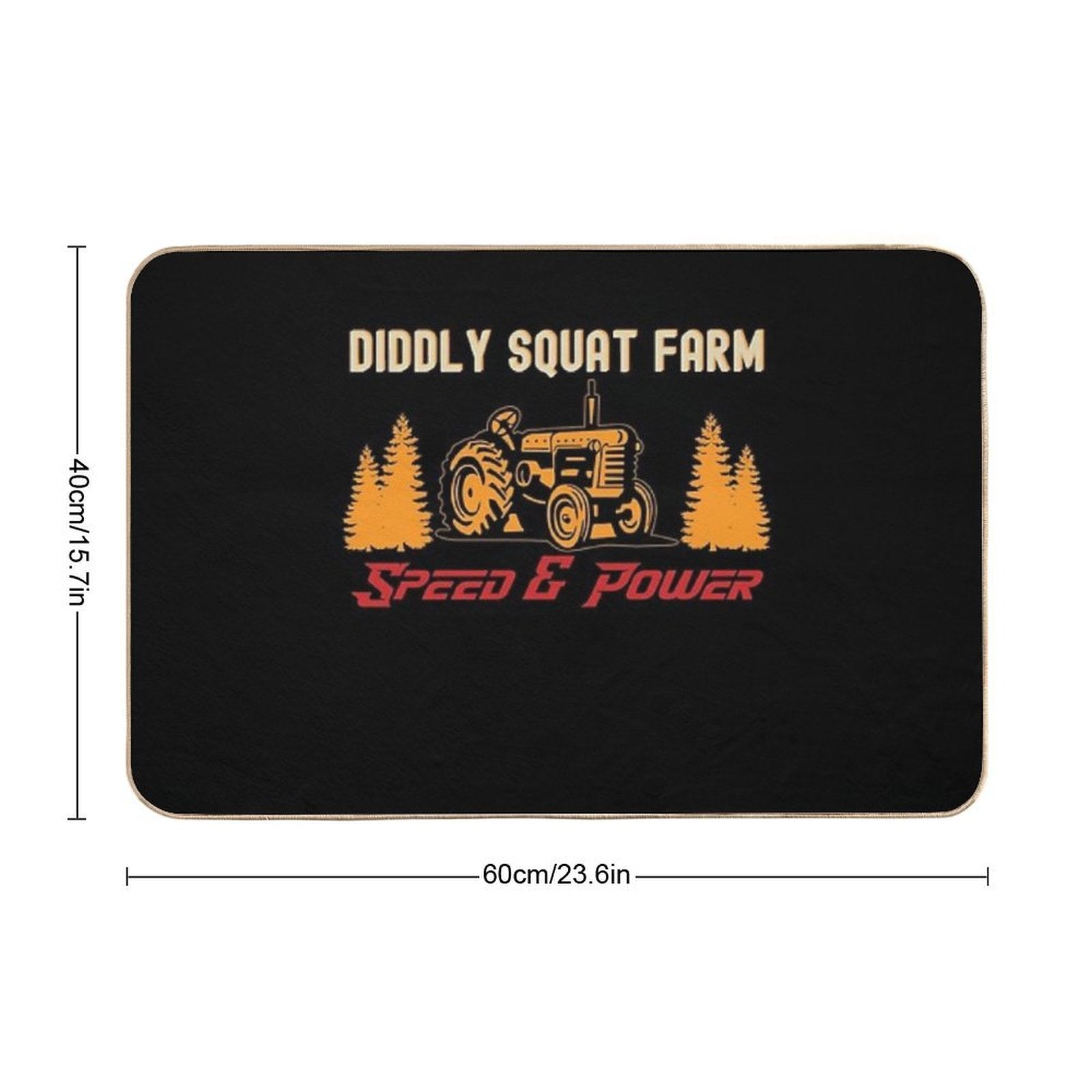 Diddly Squat Farm Speed And Power Tractor Lover ,Retro Vintage Tractor Farming  Non-Slip Bath Mat