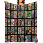 Vintage Superhero Evil Villains Comic Book Collection Retro Pattern Shrink-resistant Throw Blanket
