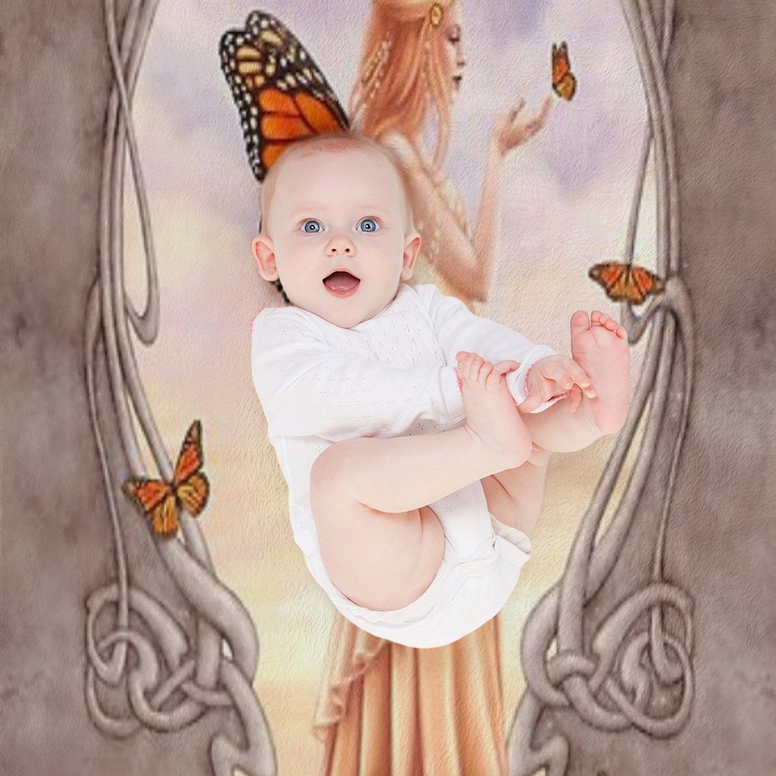 Citrine Birthstone Fairy Travel-friendly Throw Blanket