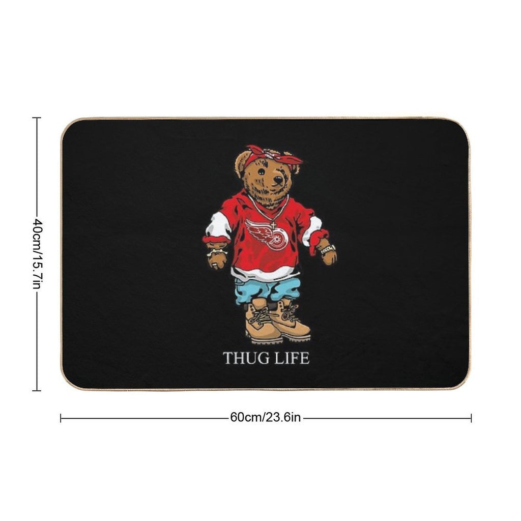 Thug Life Bear White  Easy Maintenance Bath Mat