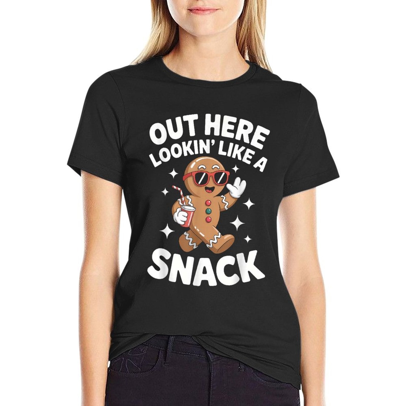 Out Here Looking Like A Snack Gingerbread Man Christmas  Relaxed-fit T-Shirt