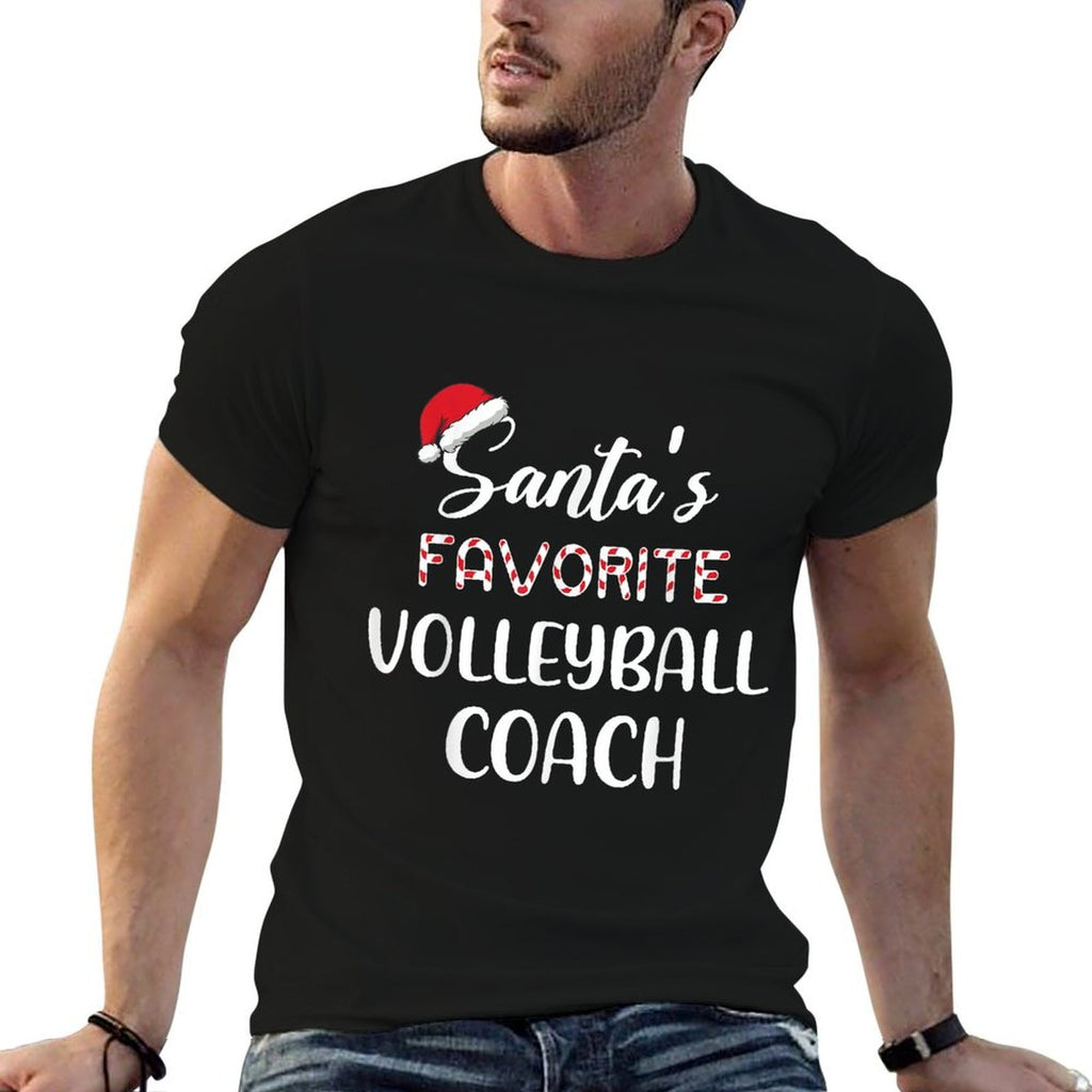 Santas Favorite Volleyball Coach Pajama Christmas Funny  Breathable T-Shirt