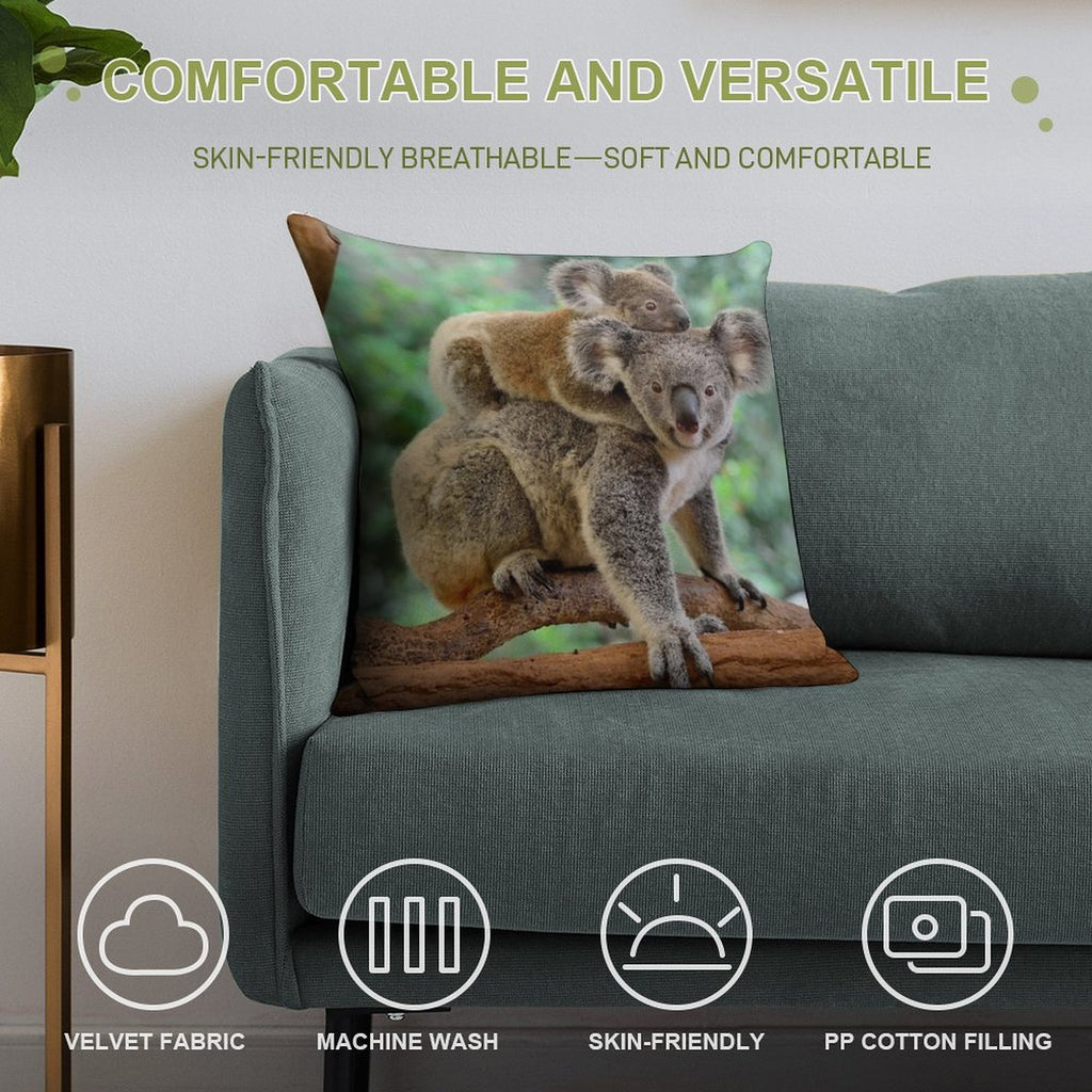 Koala And Joey Soft High-Density Material Throw Pillow