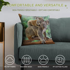 Koala And Joey Soft High-Density Material Throw Pillow