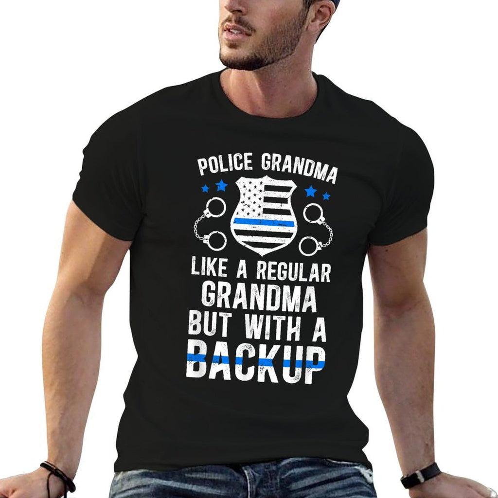 Police Grandma Proud Grandma Of A Police Officer Grandmother  Graphic-printed T-Shirt