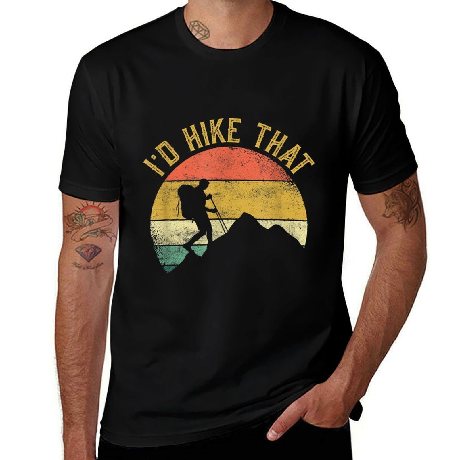 Id Hike That Mountains Hiking Hiker  Cotton T-Shirt