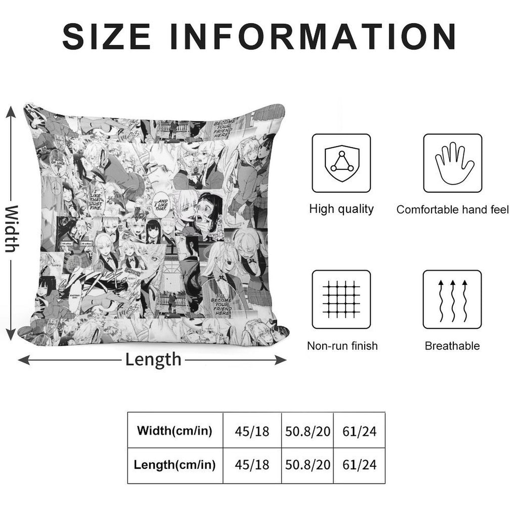 Kakegurui Collage Art Soft Style Accent Throw Pillow