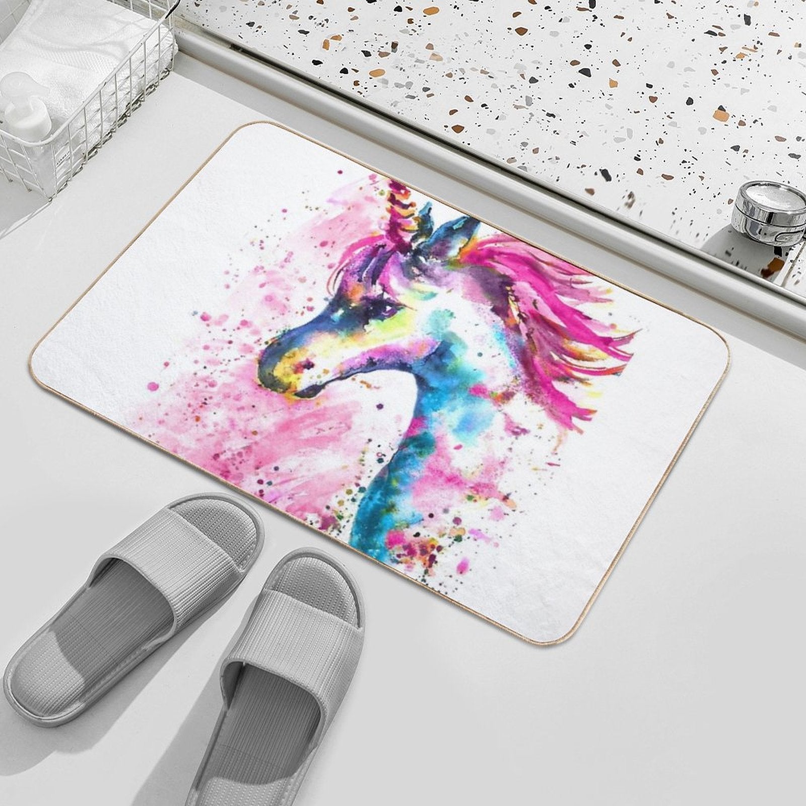 Pink Unicorn  Anti-Trip Bath Mat
