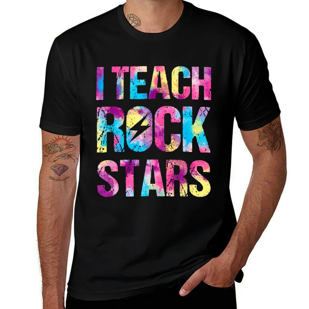 I Teach Rockstars Funny Music Teacher Back to School for Men Women Girls Kids  Summer-ready Fabric T-Shirt