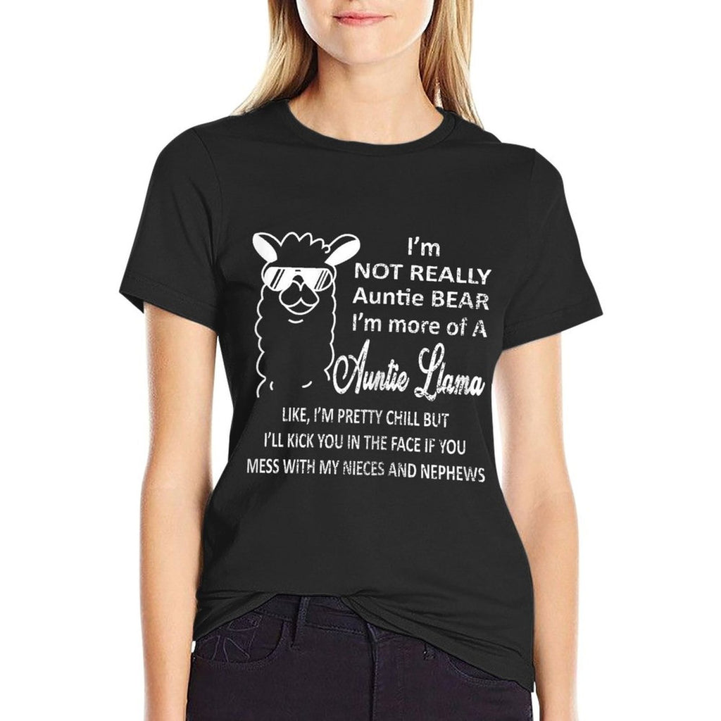 Funny LLama Saying Family Crazy Auntie  Vintage-inspired T-Shirt
