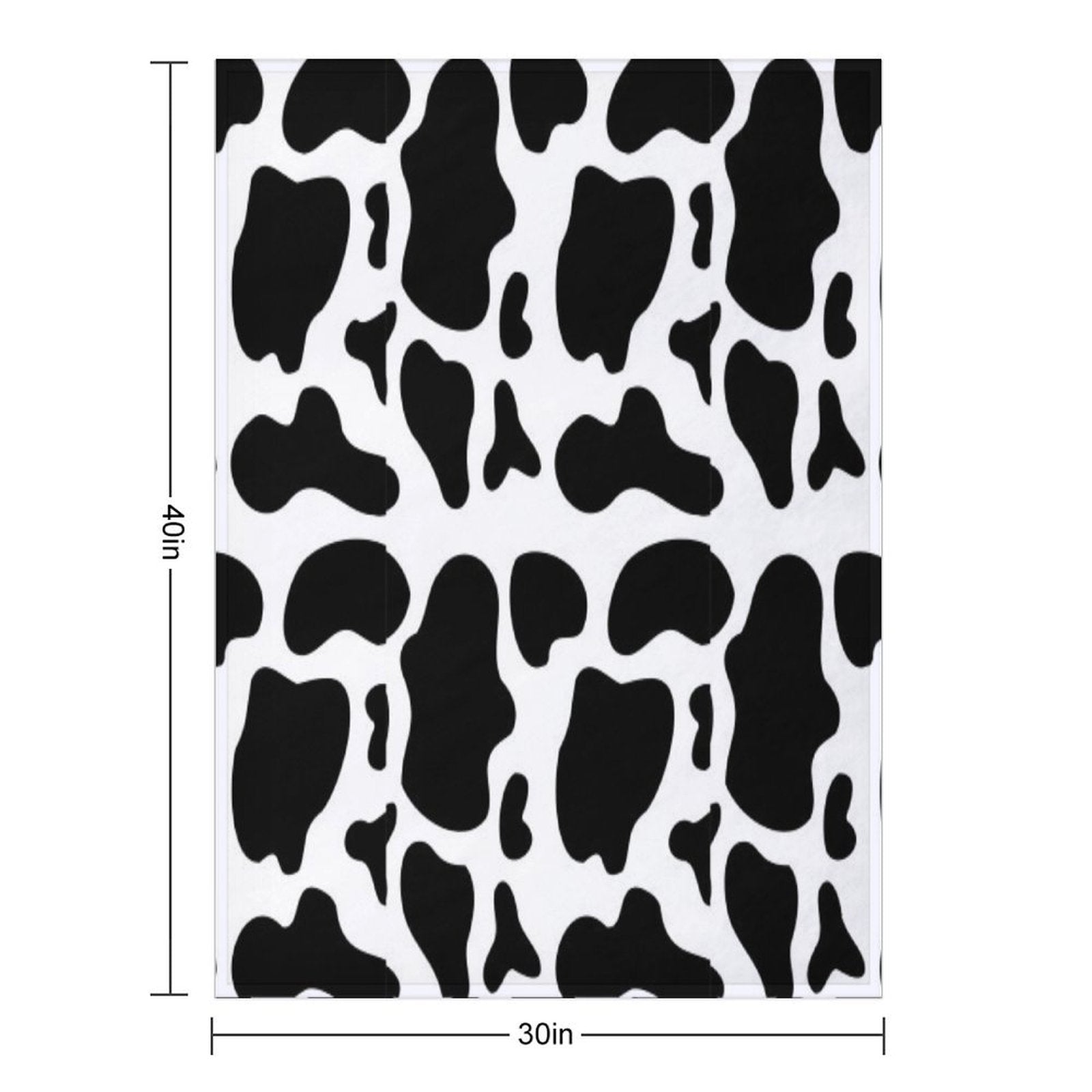 Black Cow Hand Drawn Pattern Multi-functional Throw Blanket
