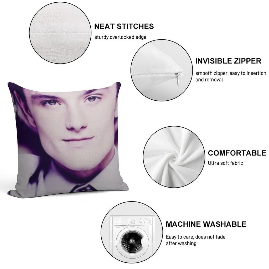 Josh Hutcherson Whistle Soft Shrink-Resistant Throw Pillow