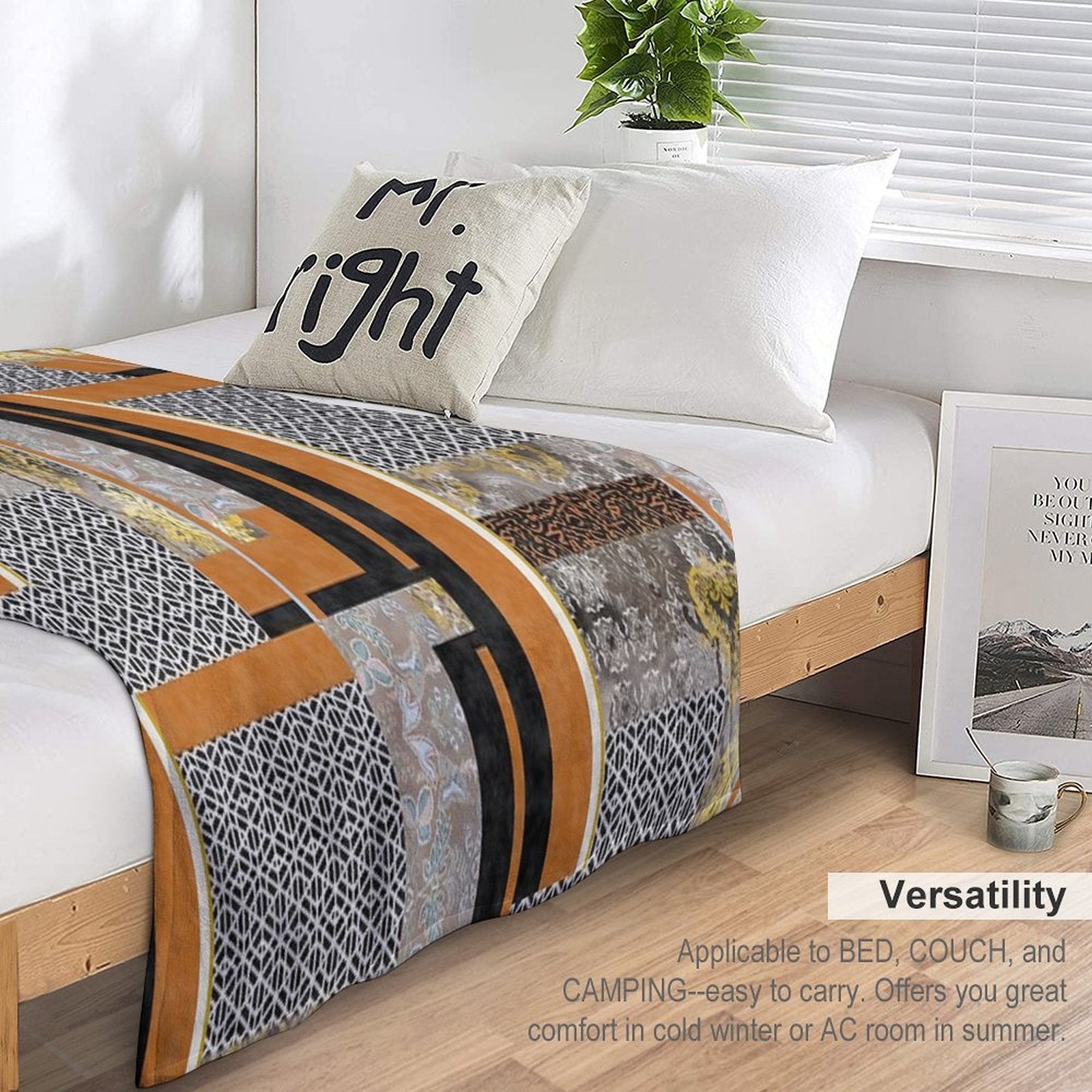 Ethnic Mixed Pattern Wrinkle-free Throw Blanket