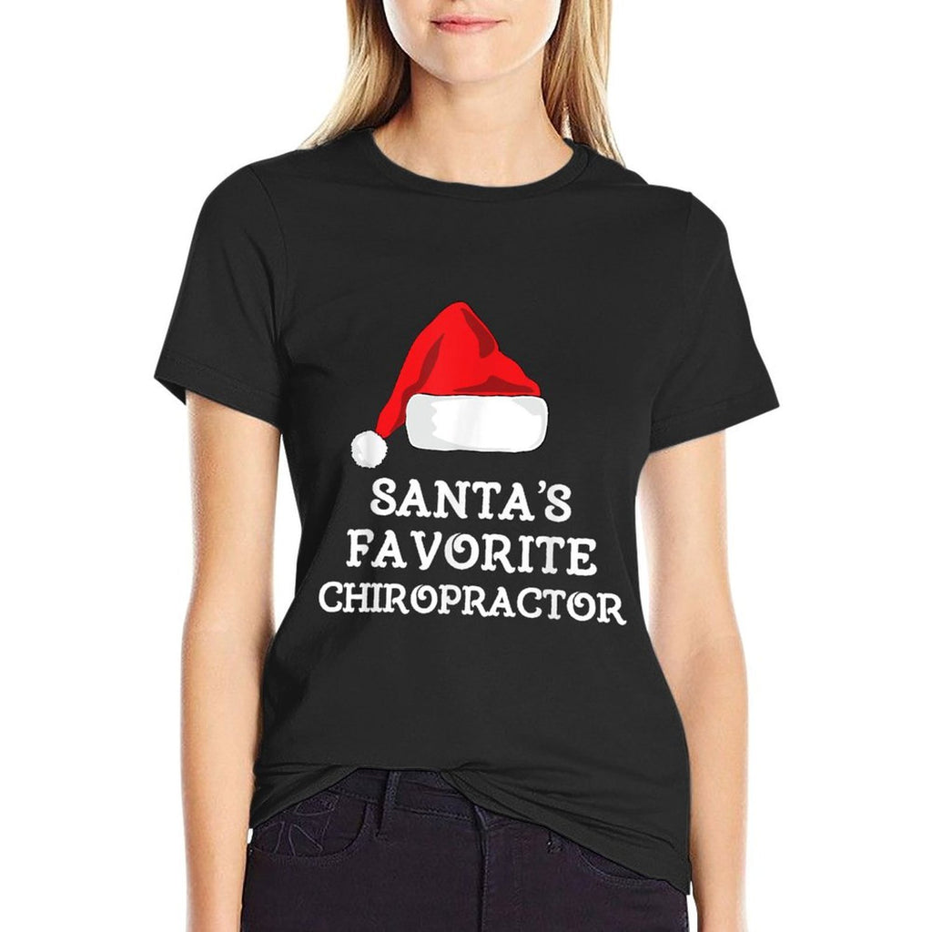 Santas Favorite Chiropractor Christmas Funny Chiropractic  Oversized Silhouette T-Shirt