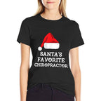 Santas Favorite Chiropractor Christmas Funny Chiropractic  Oversized Silhouette T-Shirt
