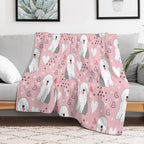 Cute Grey Gray And White Old English Sheepdog Puppy Gift-ready Throw Blanket