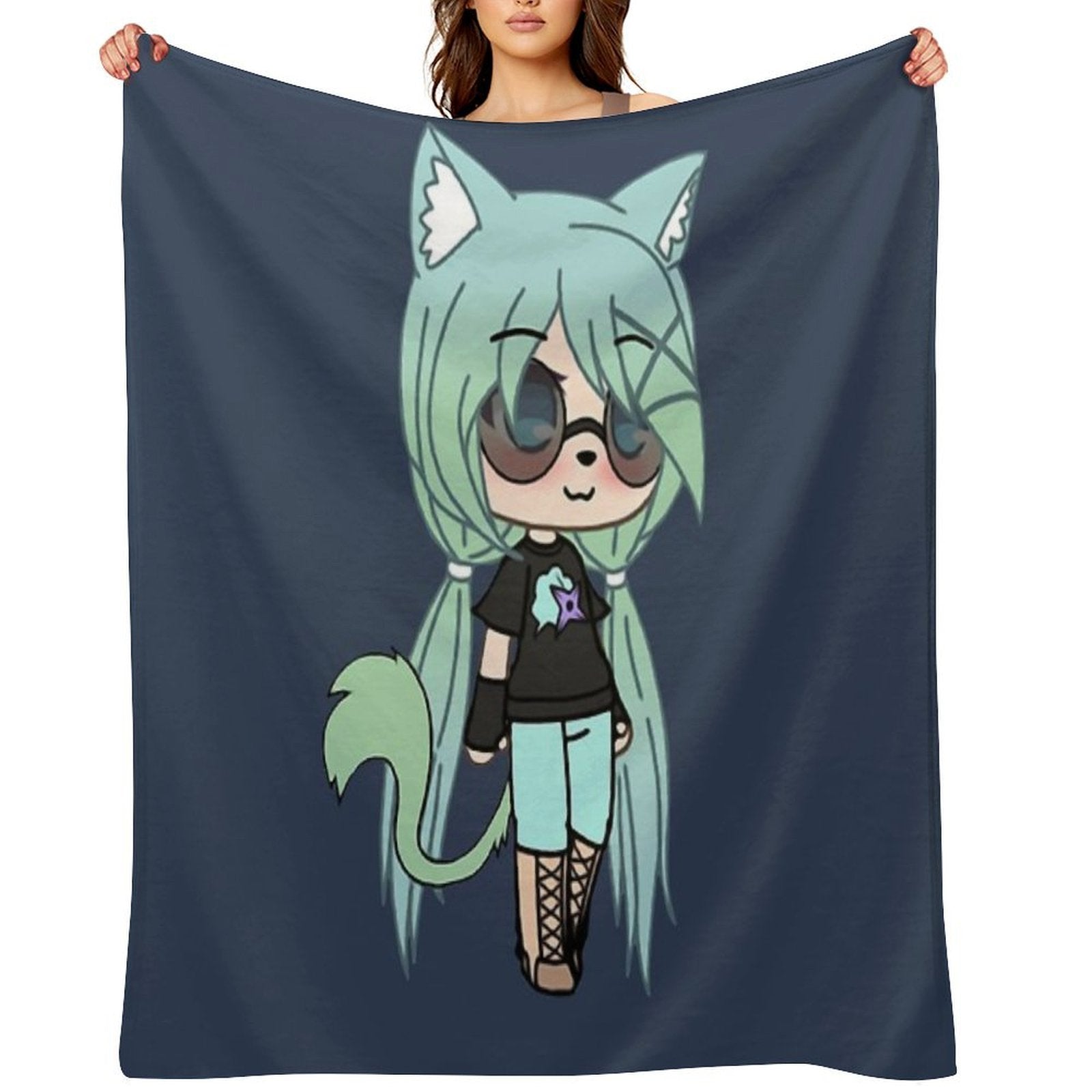 Gacha Life Series - Chloe The Tomboy Shrink-resistant Throw Blanket