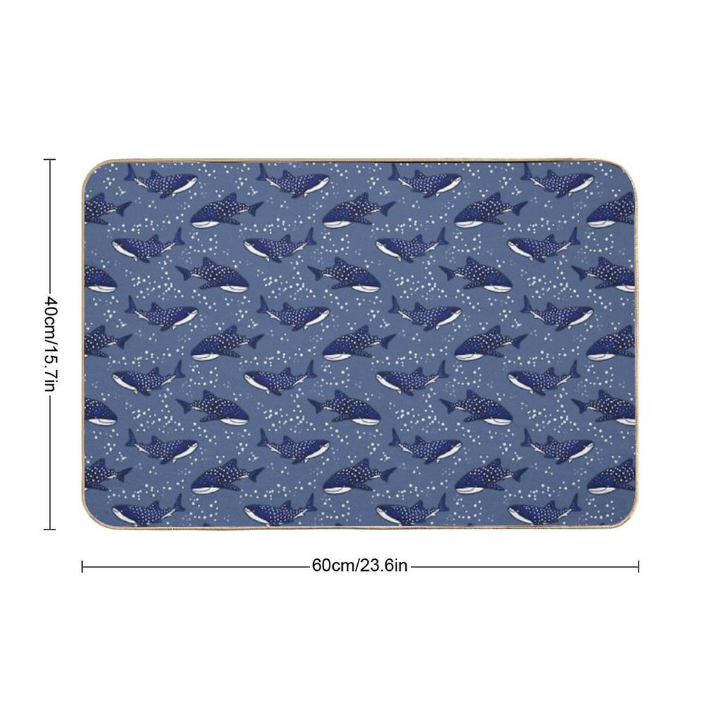 Starry Whale Sharks (Dark Version)  Anti-Trip Bath Mat