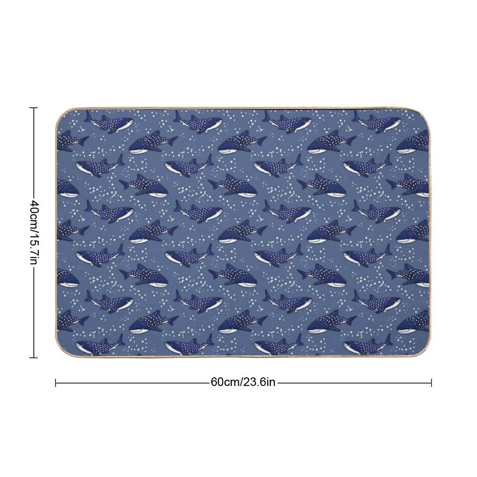 Starry Whale Sharks (Dark Version)  Anti-Trip Bath Mat