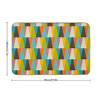 Retro Color Block Triangle Color Happy  High-Traffic Bath Mat