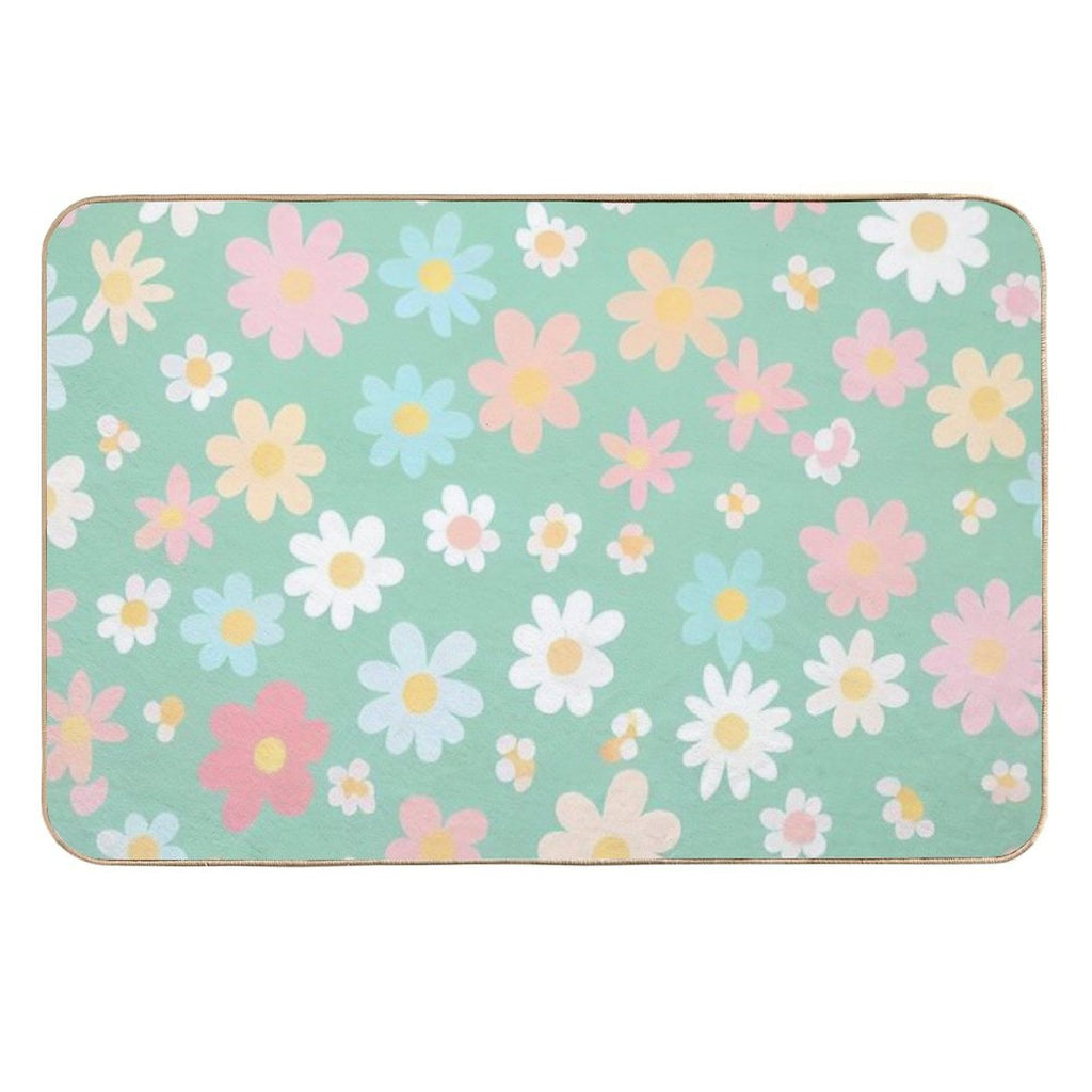 Ditsy Print Summer  Easy To Clean Bath Mat